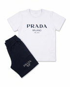 Prada Baskılı Tişört ve Şort Takım