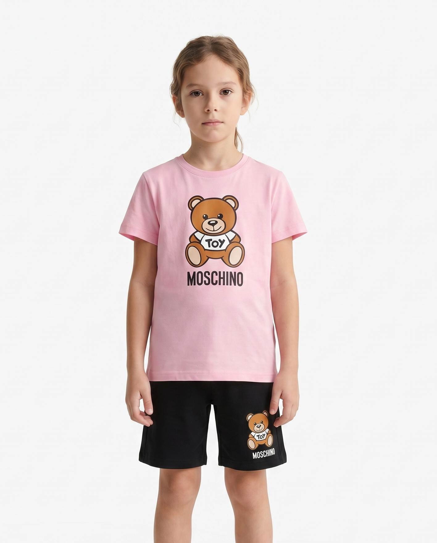 Moschino Baskılı Tişört ve Şort Takım