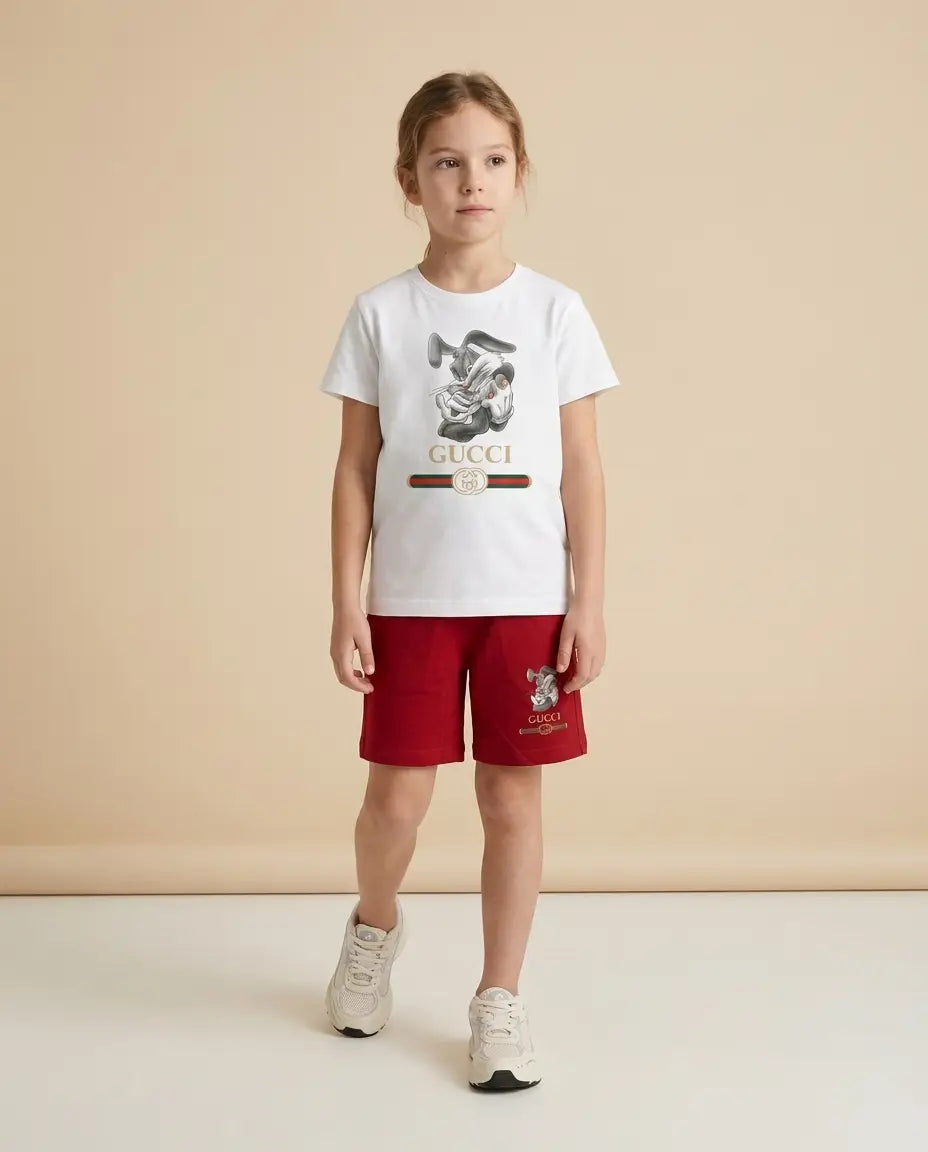 Gucci Baskılı Tişört ve Şort Takım