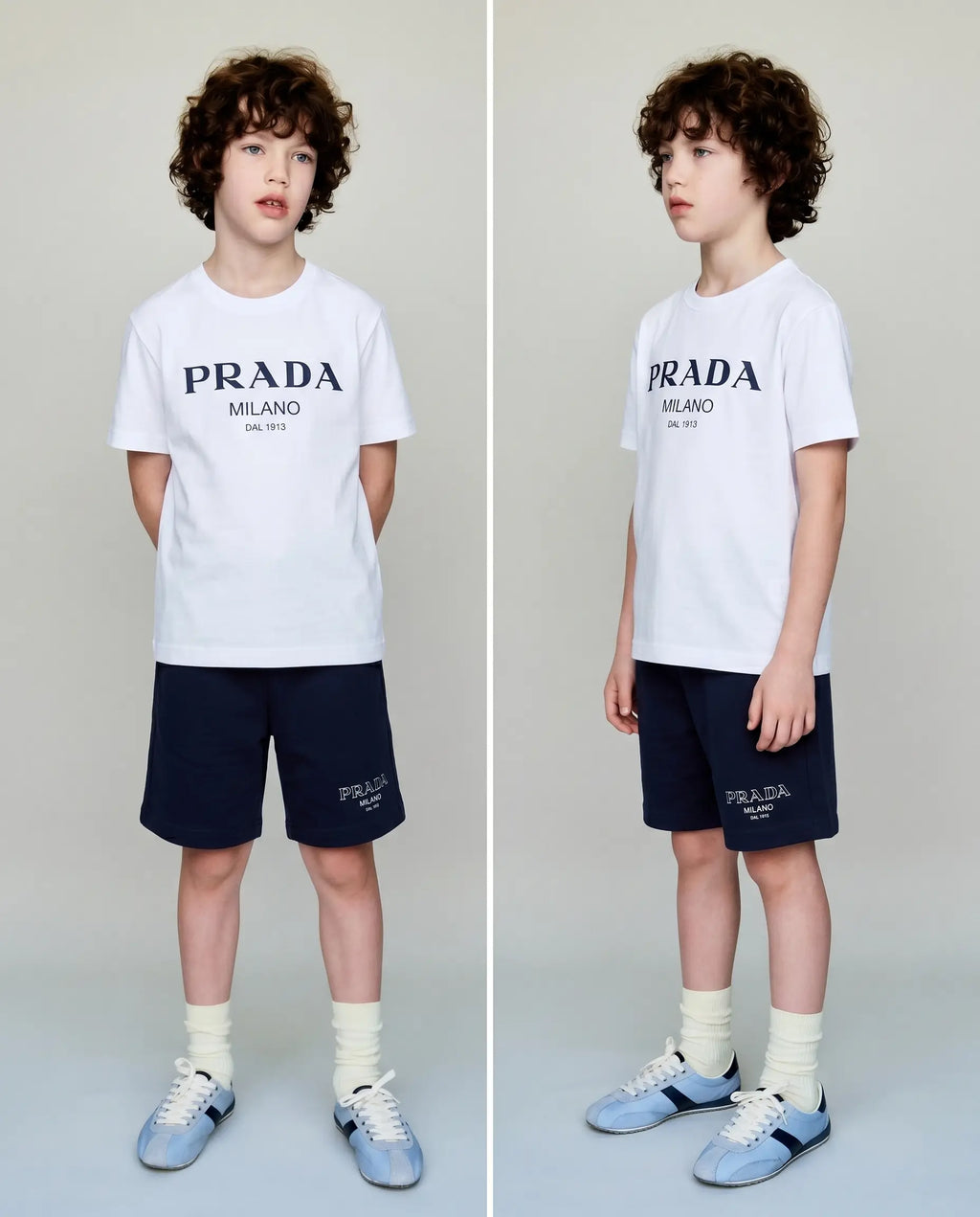 Prada Baskılı Tişört ve Şort Takım